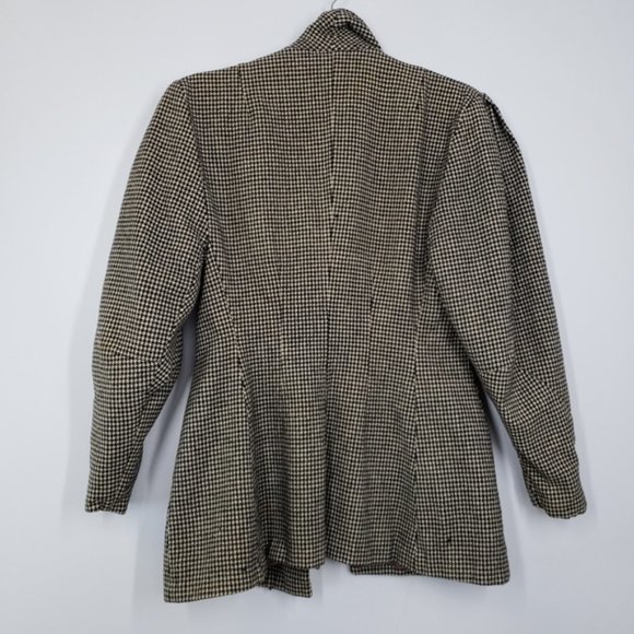 Houndstooth Pattern Riding Style Jacket Coat Small - Picture 6 of 10